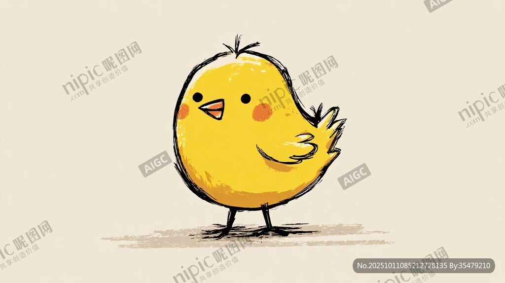 可爱小黄鸡插画