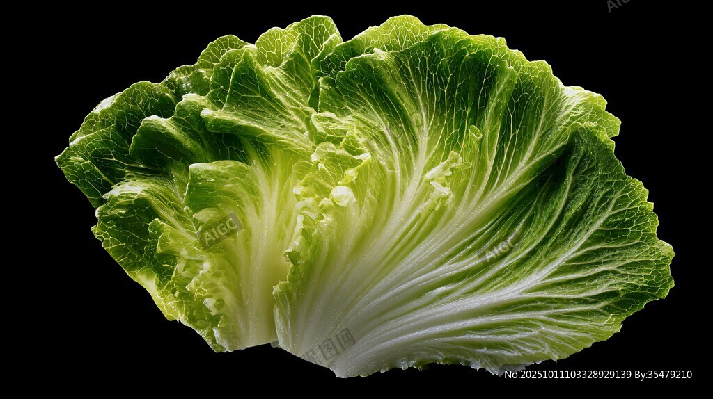 新鲜翠绿的大白菜叶片