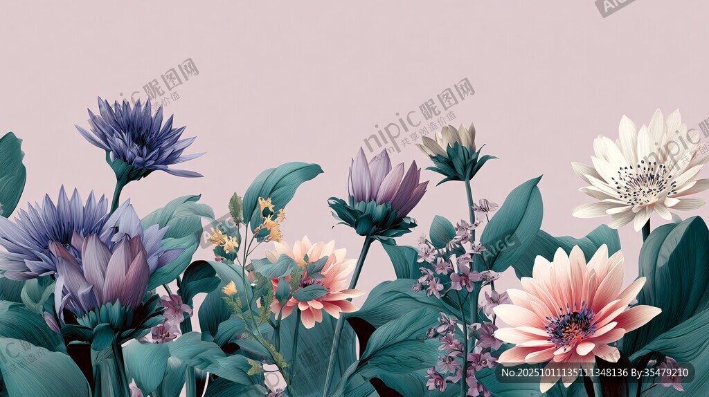 梦幻多彩花卉组合