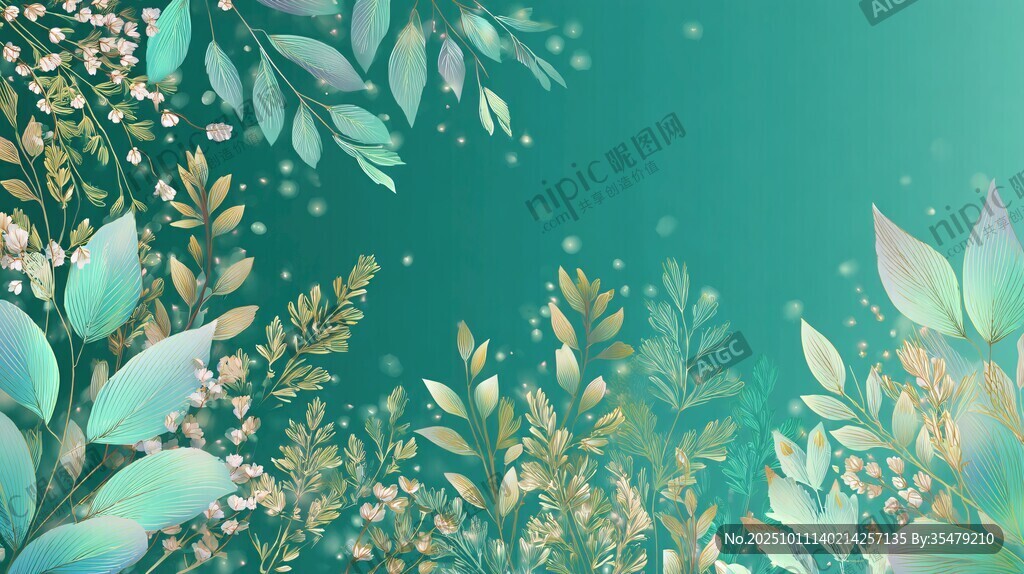 清新绿植背景图
