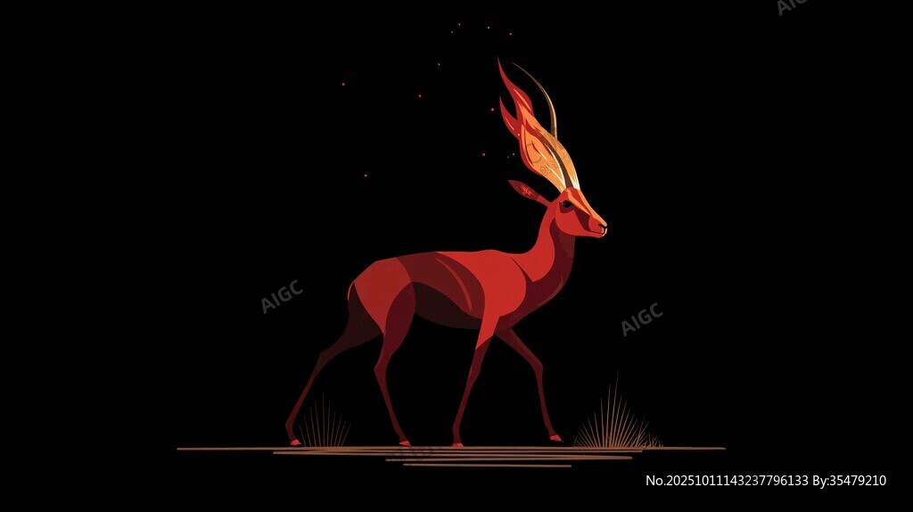 火焰羚羊的神秘夜色漫步