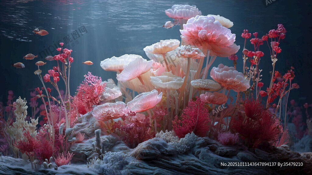 梦幻海底珊瑚花卉景观