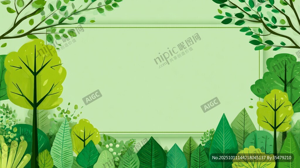 清新绿意森林背景图
