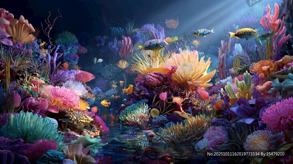 梦幻海底世界的多彩景观