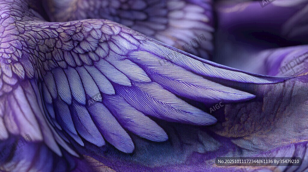 梦幻紫色羽翼特写