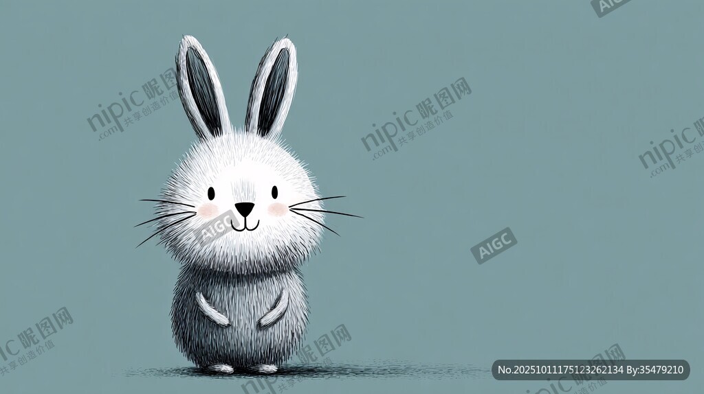 可爱白兔插画