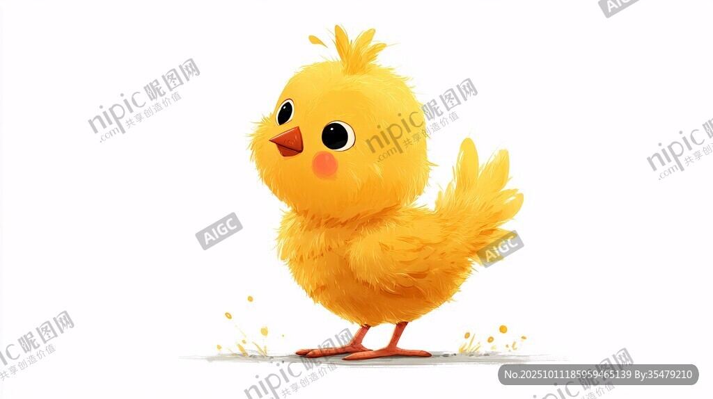 可爱小黄鸡萌趣姿态