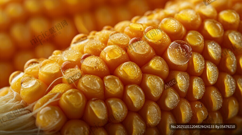 金黄饱满的鲜嫩甜玉米