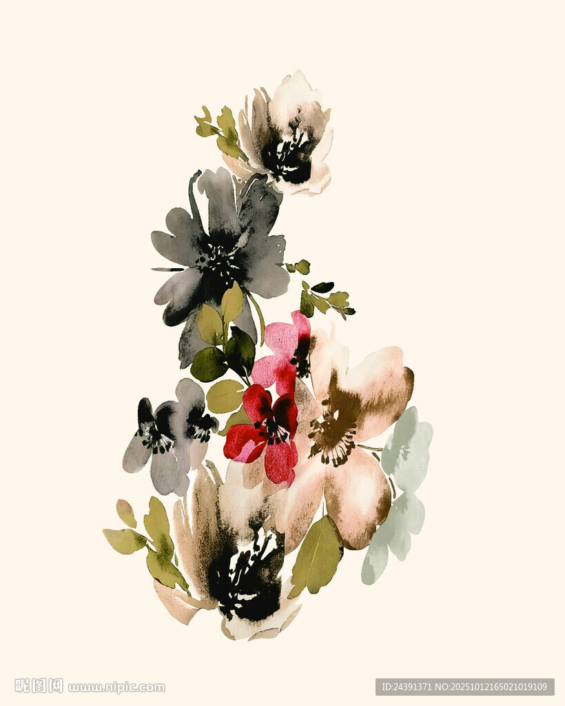 水彩花