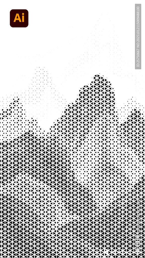 黑白几何山峰图案