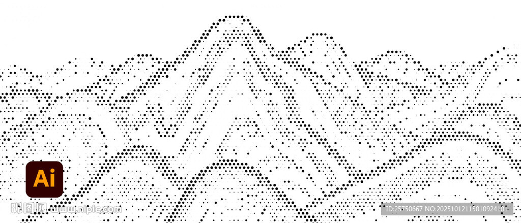 黑白点状山