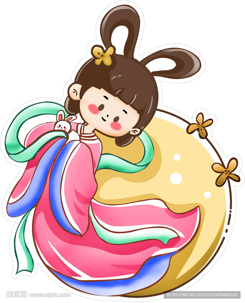 可爱嫦娥仙子插画形象