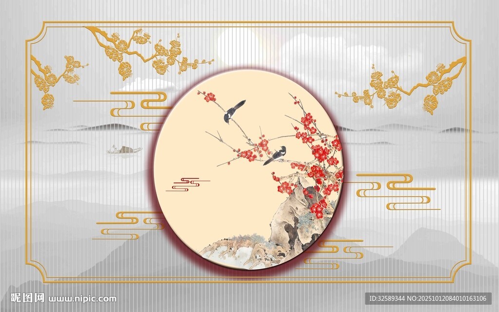 中式花鸟装饰图案