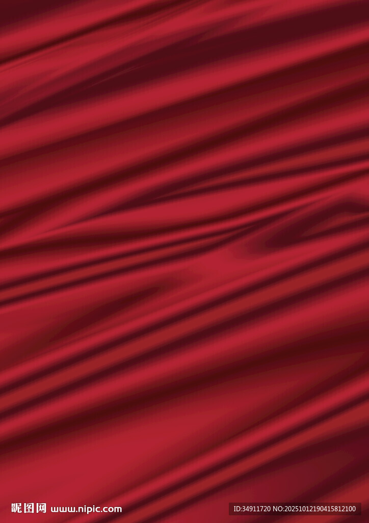 红色褶皱布料纹理特写
