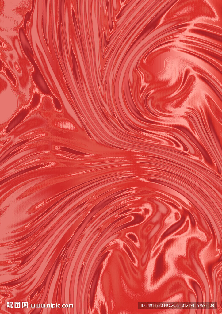 红色流动纹理艺术图案