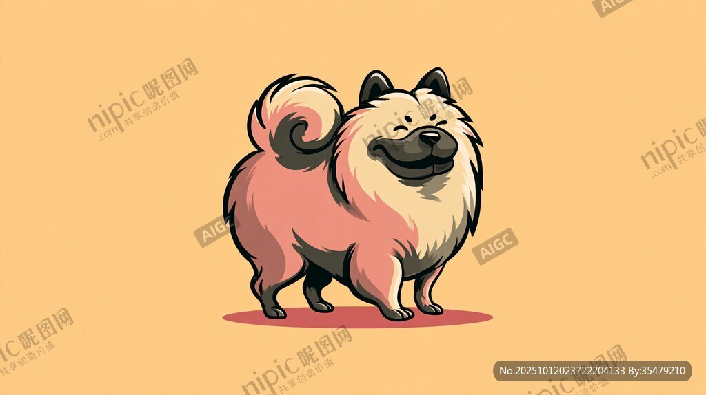 可爱松狮犬卡通形象