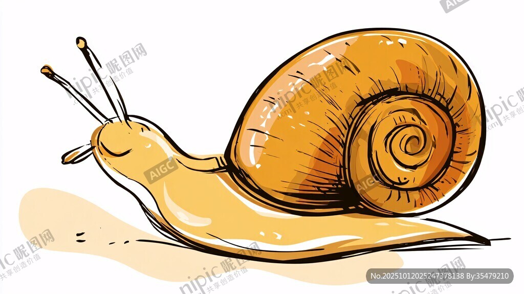 卡通蜗牛插画