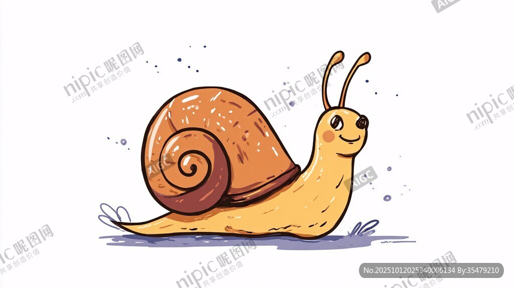可爱卡通蜗牛插画形象