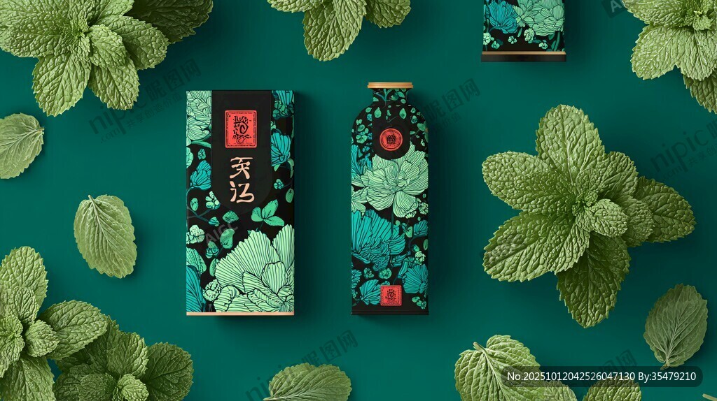国风薄荷包装设计展示