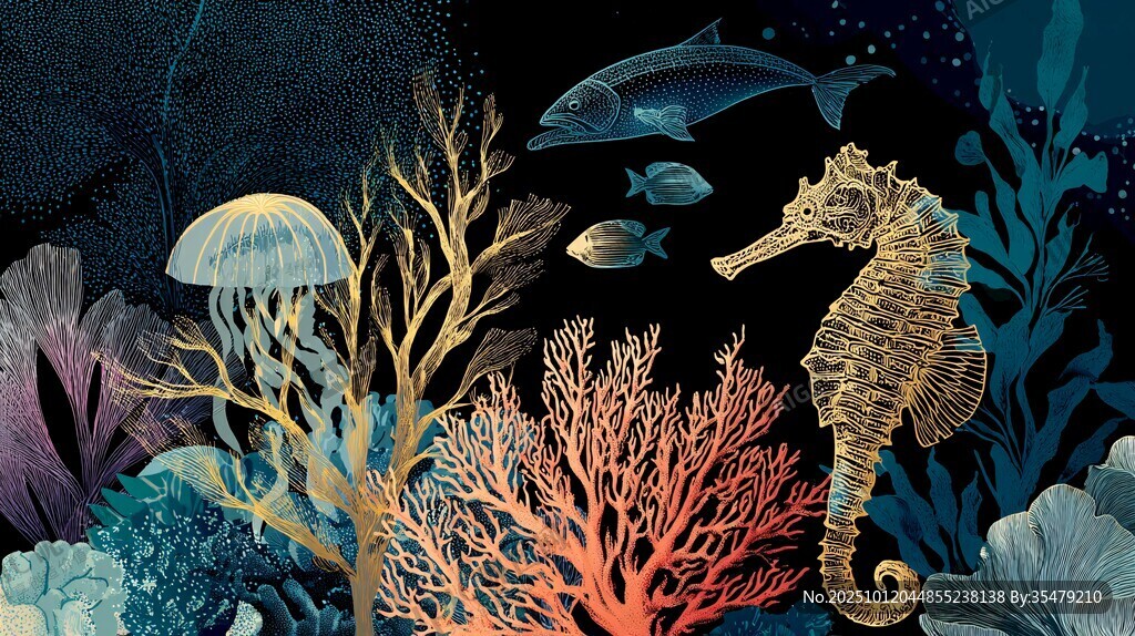 梦幻海底世界海洋生物图景