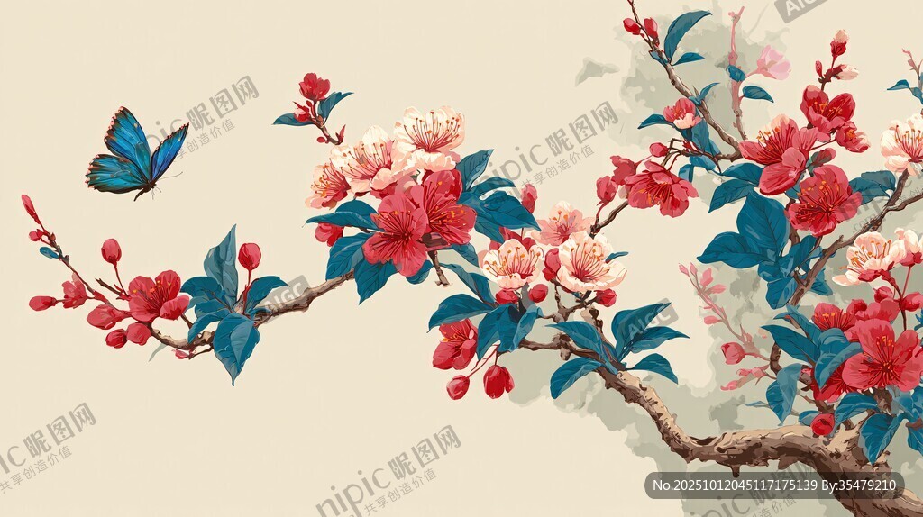 蝶舞繁花图