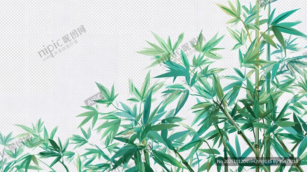 水墨风翠绿竹林背景图