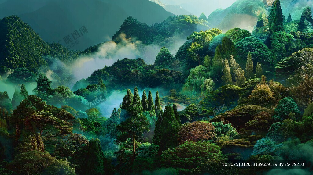 梦幻山林 云雾缭绕的仙境