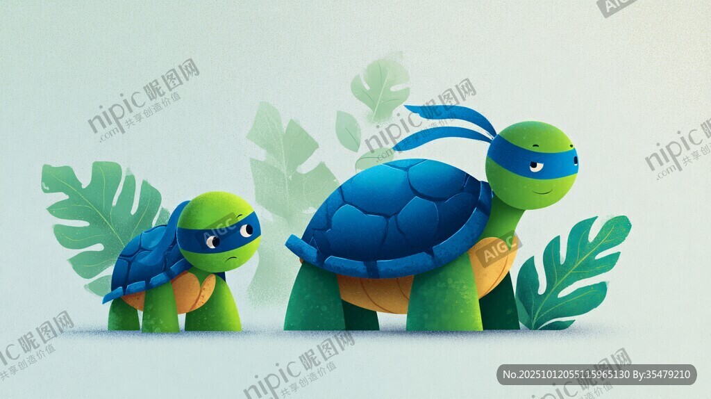 可爱忍者龟父子形象展示