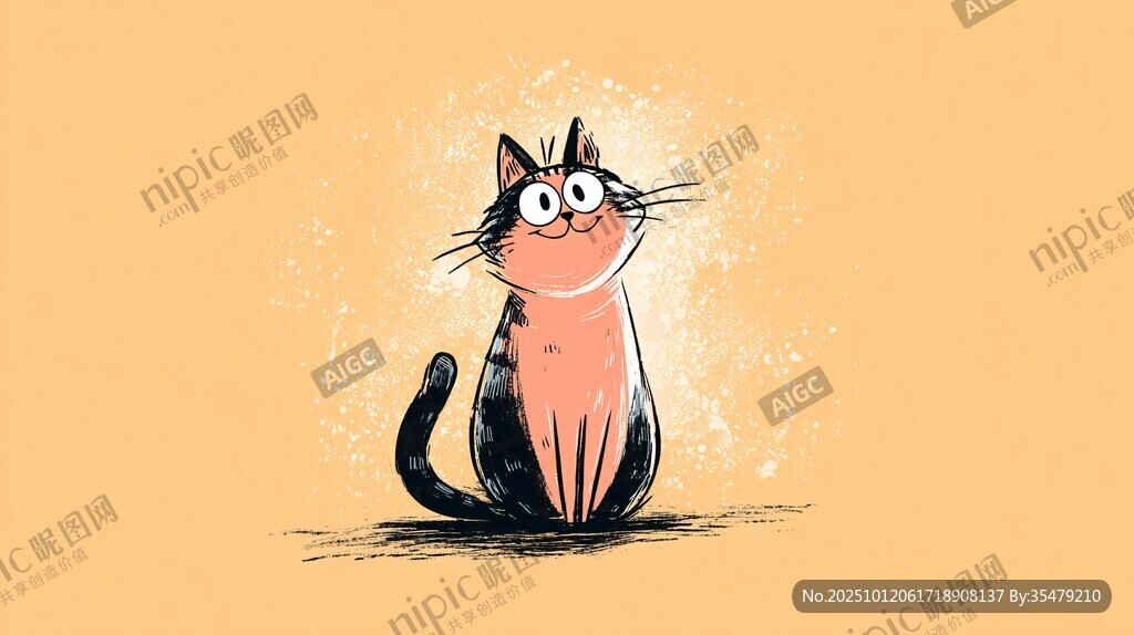 可爱卡通猫的俏皮模样