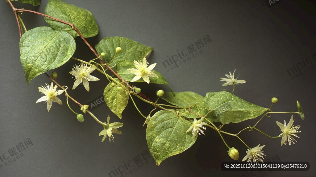 藤蔓白花特写
