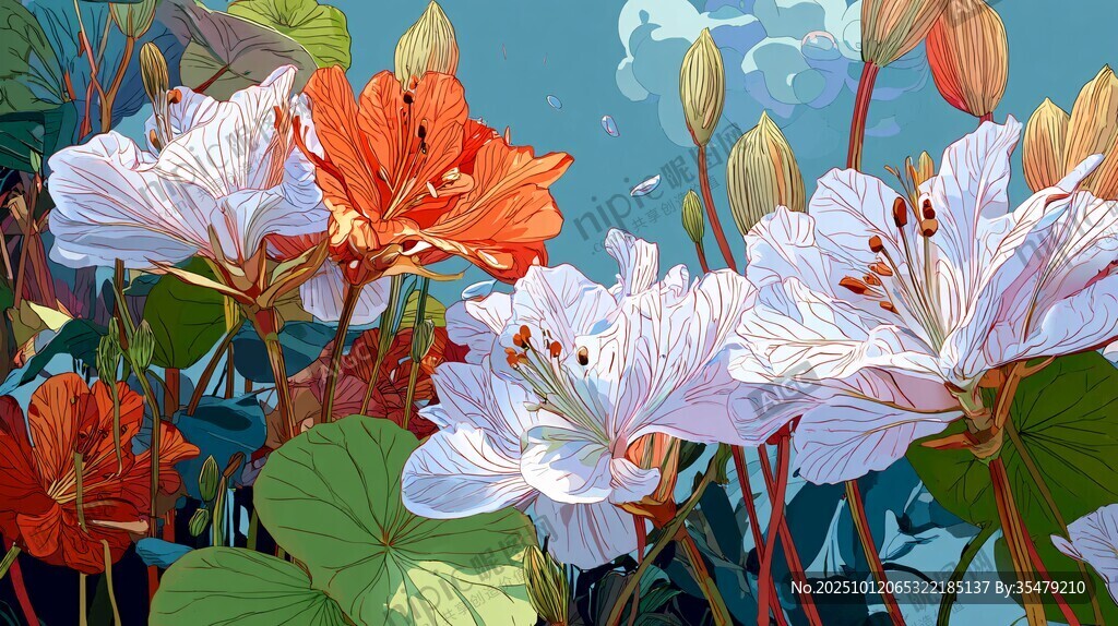 绚丽多彩的花卉插画世界