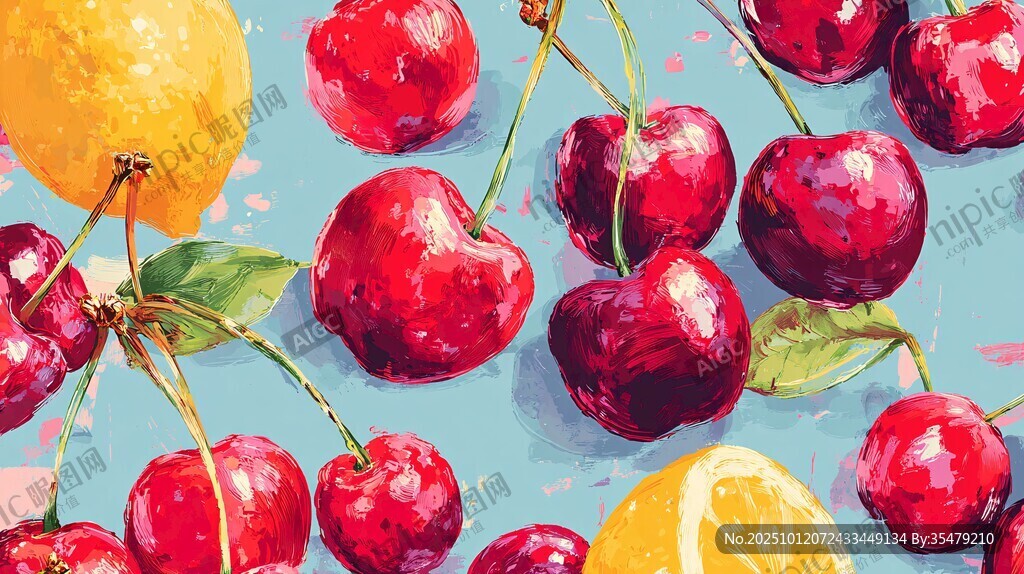 樱桃柠檬的清新绘画世界