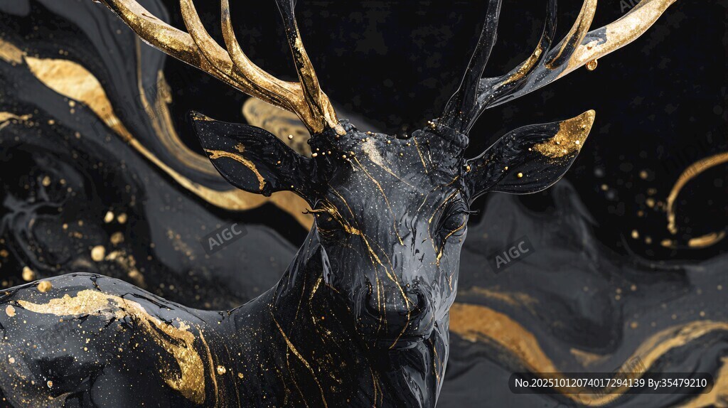 黑金艺术鹿 神秘而华丽