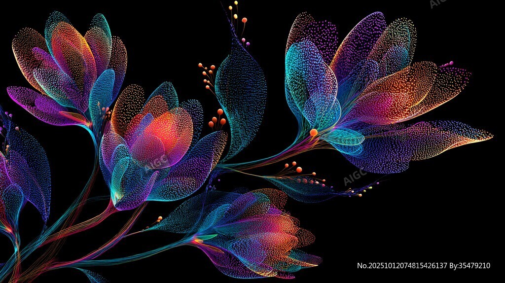梦幻炫彩花卉艺术图像