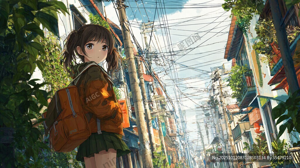 街头少女的奇幻动漫风景
