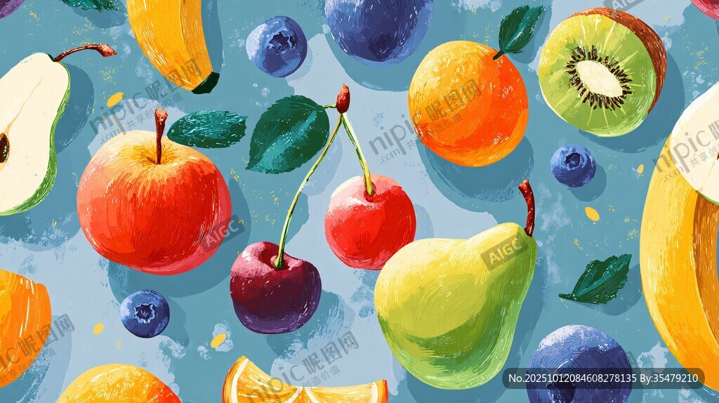 缤纷水果插画