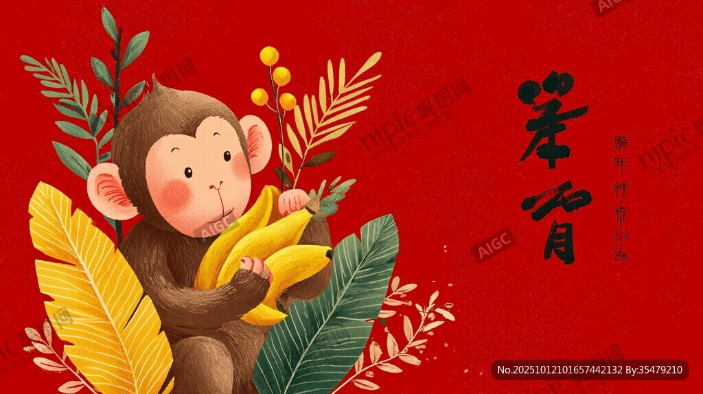小猴贺岁 喜庆迎新春