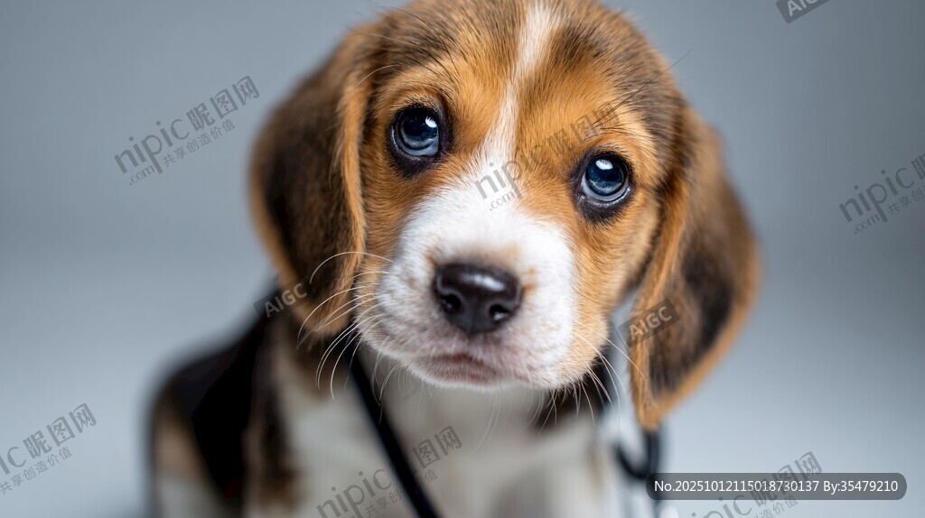 可爱小猎犬萌态特写