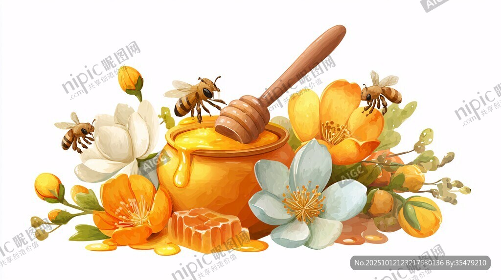 蜂蜜与蜜蜂的花卉世界