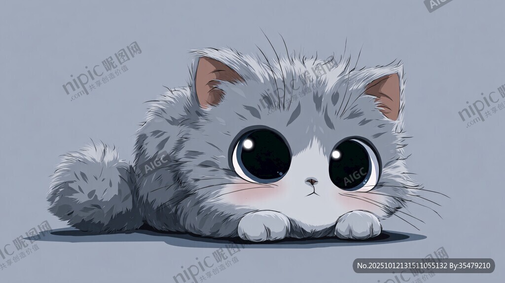 趴卧的萌系大眼睛小猫咪