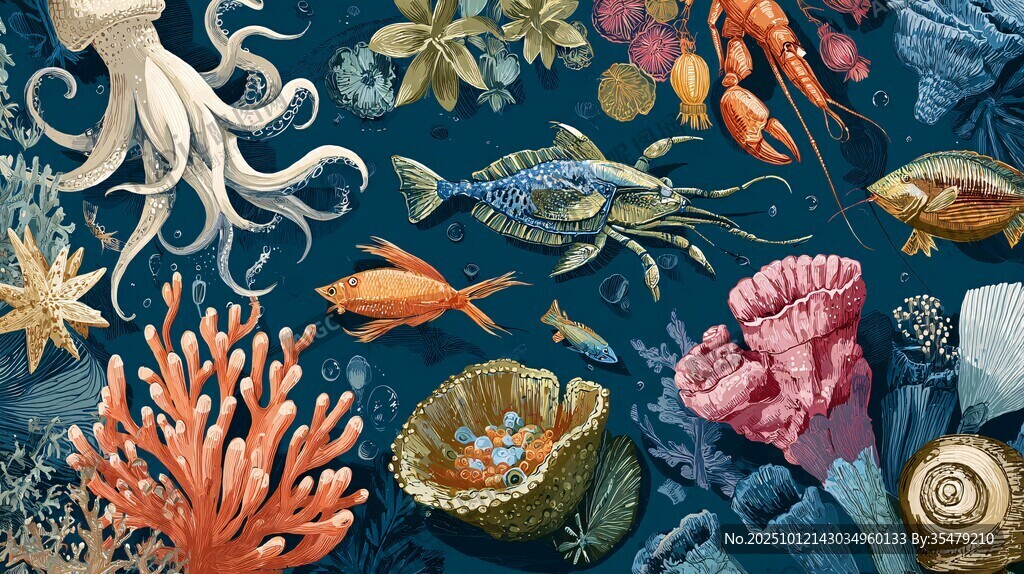 海洋生物缤纷海底世界
