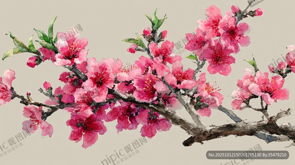 娇艳桃花枝