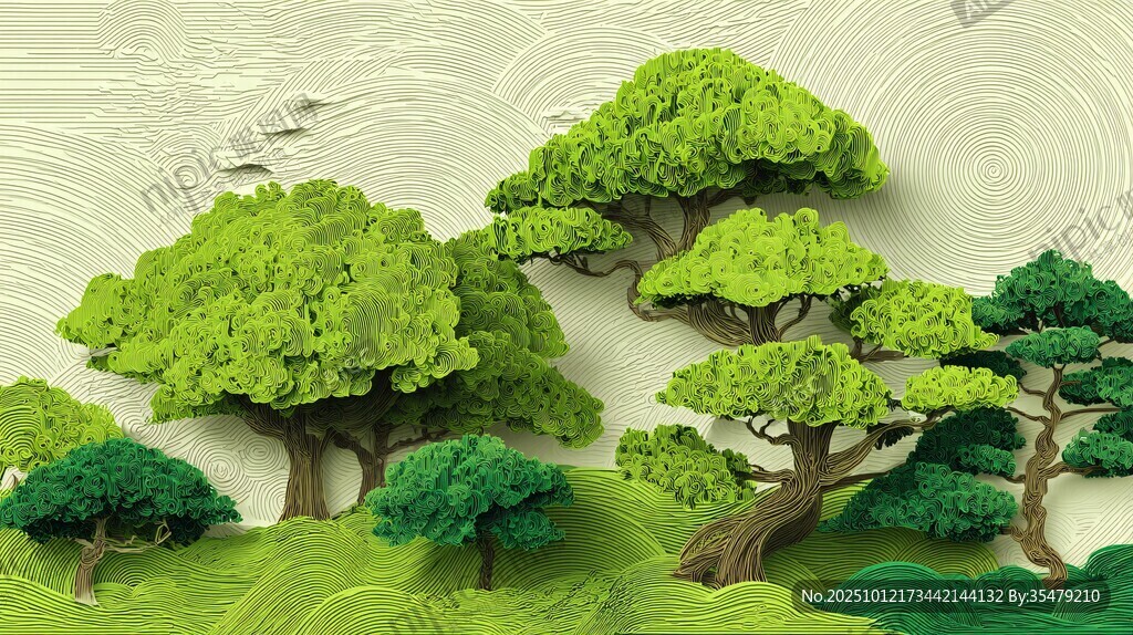 立体纸艺森林景观