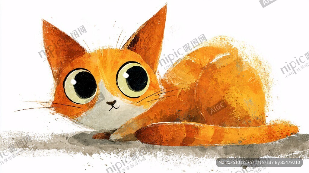 可爱橘猫插画图