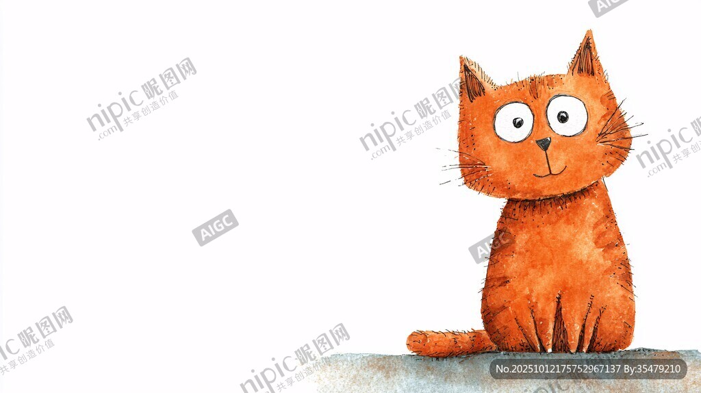 可爱橘猫萌趣插画形象