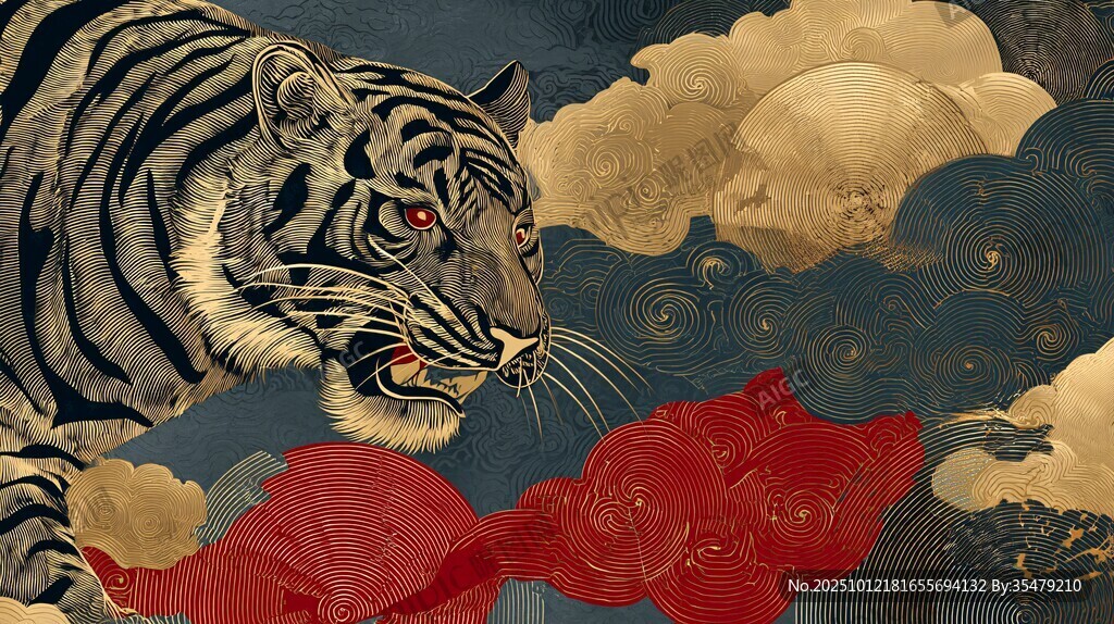 猛虎踏云图