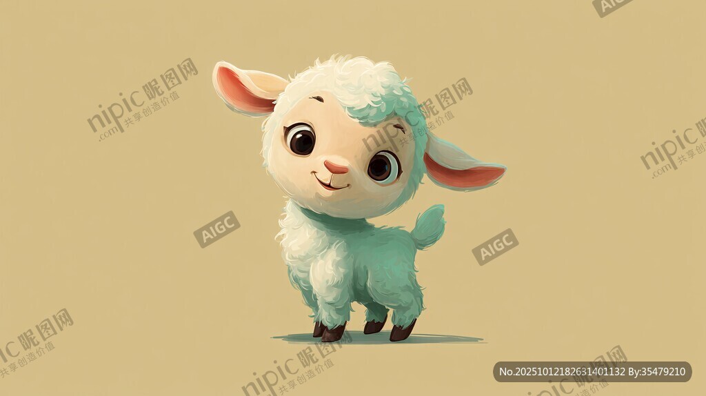 可爱小羊卡通形象展示