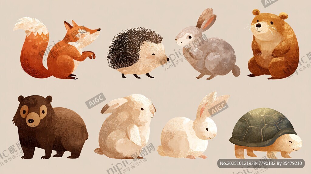 可爱森林小动物插画集合