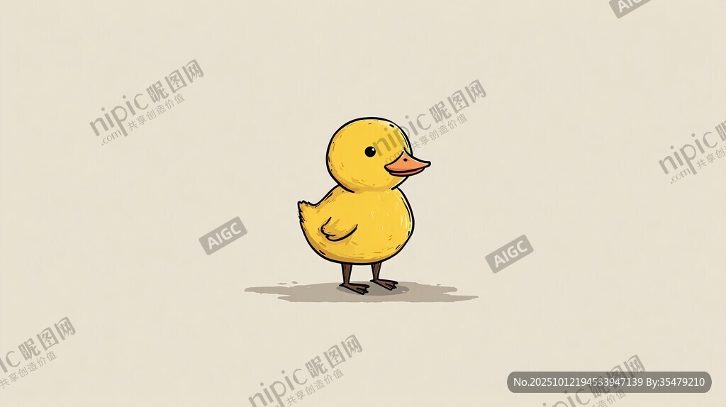 可爱小黄鸭插画