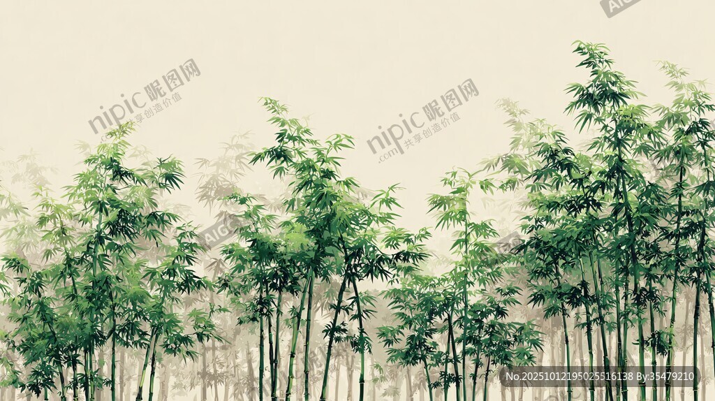 水墨竹林 清幽自然之景
